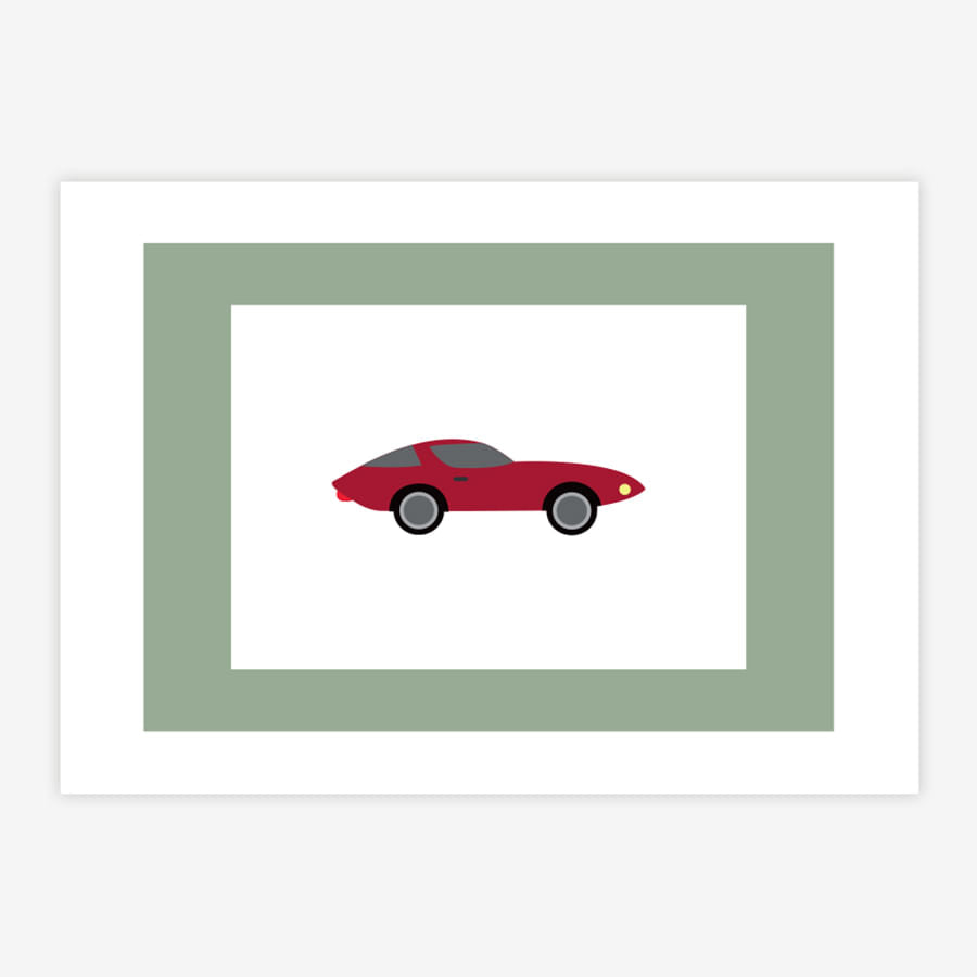 Quadro Infantil Carro Vermelho
