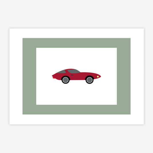 Quadro Infantil Carro Vermelho