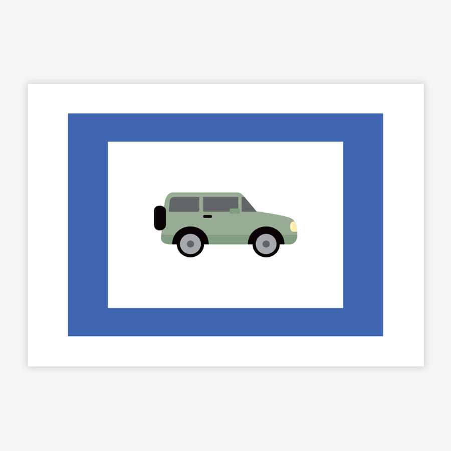 Quadro Infantil Jipe Verde