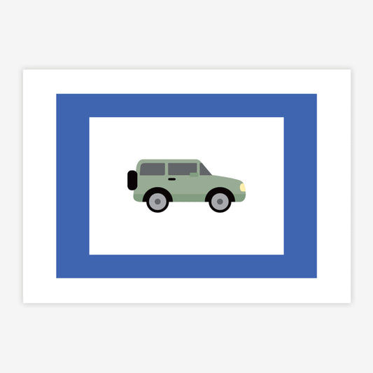 Quadro Infantil Jipe Verde