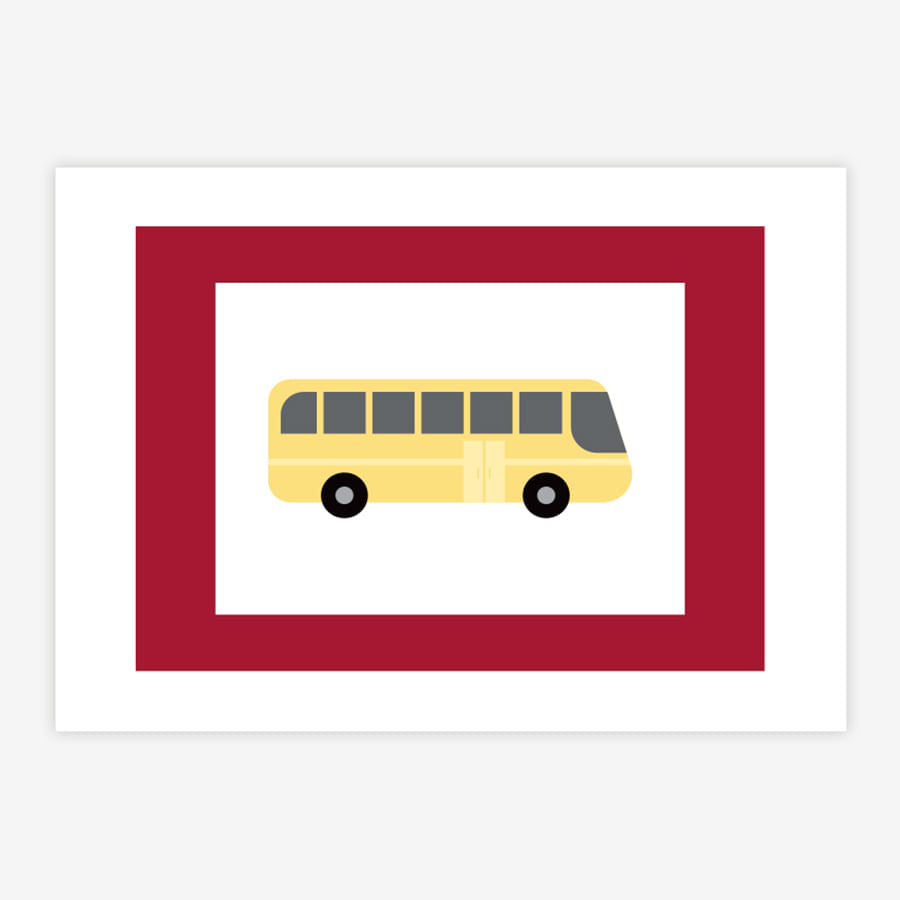 Quadro Infantil Ônibus Amarelo