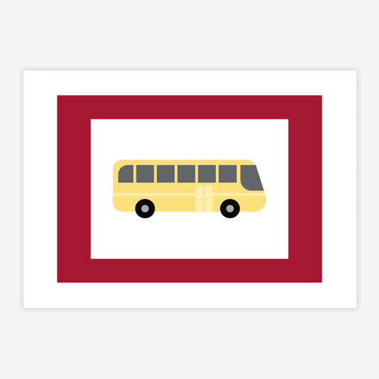 Quadro Infantil Ônibus Amarelo