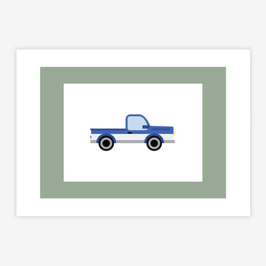 Quadro Infantil Caminhonete Azul