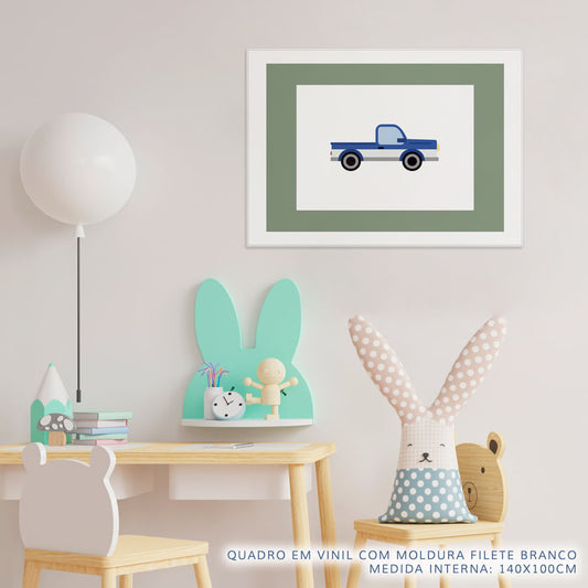 Quadro Infantil Caminhonete Azul