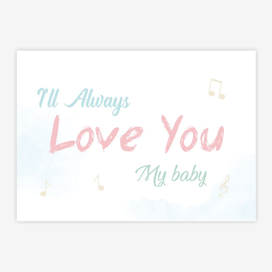 Quadro Infantil I'll Always Love You My Baby Rosa