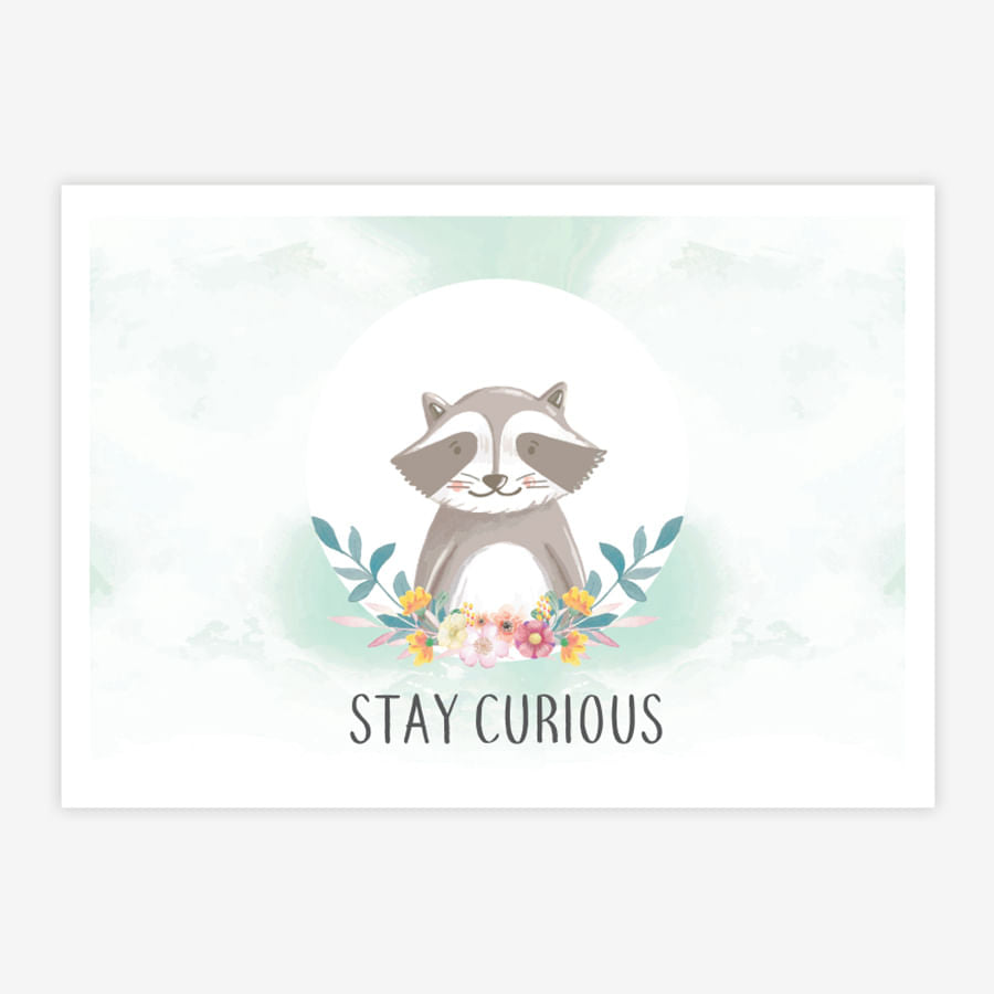 Quadro Infantil Esquilo Stay Curious Malva