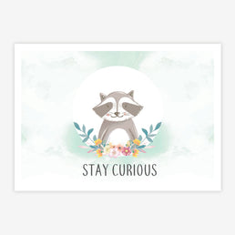 Quadro Infantil Esquilo Stay Curious Malva
