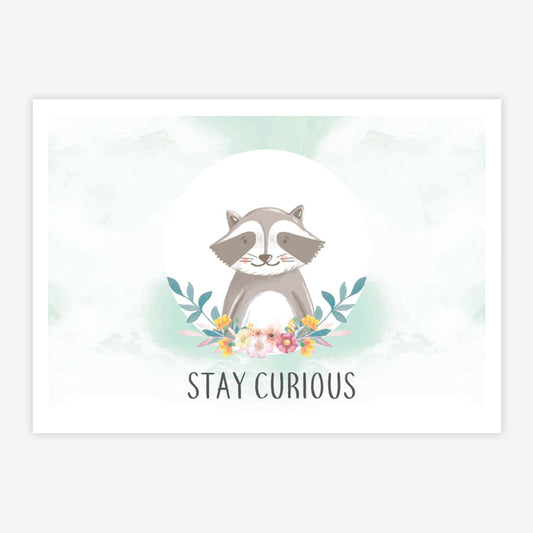 Quadro Infantil Esquilo Stay Curious Malva
