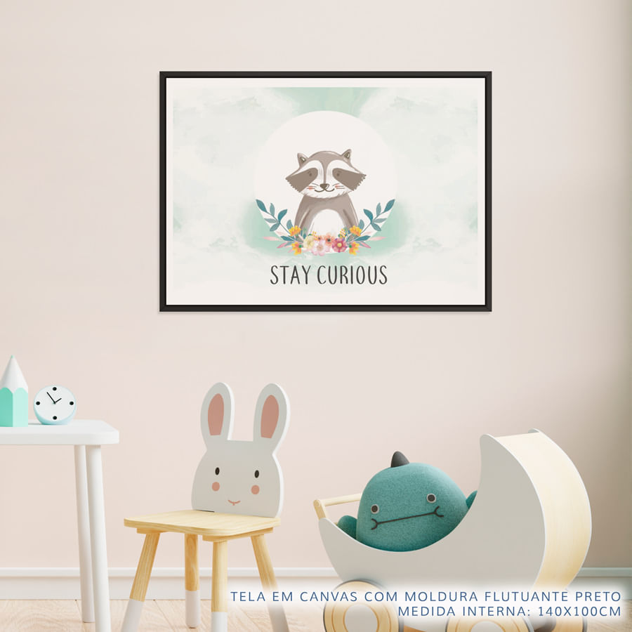 Quadro Infantil Esquilo Stay Curious Malva