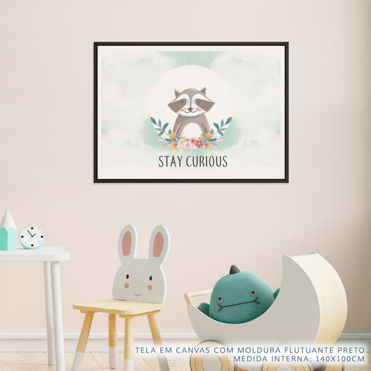 Quadro Infantil Esquilo Stay Curious Malva