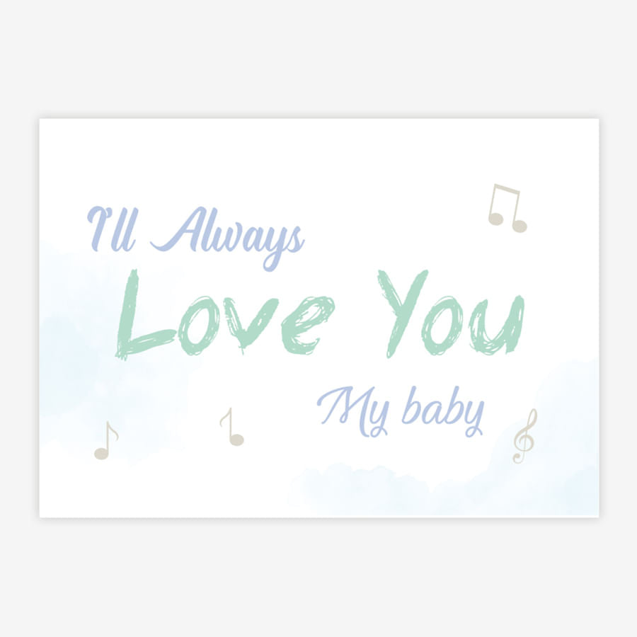 Quadro Infantil I'll Always Love You My Baby Azul