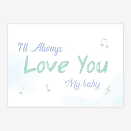 Quadro Infantil I'll Always Love You My Baby Azul