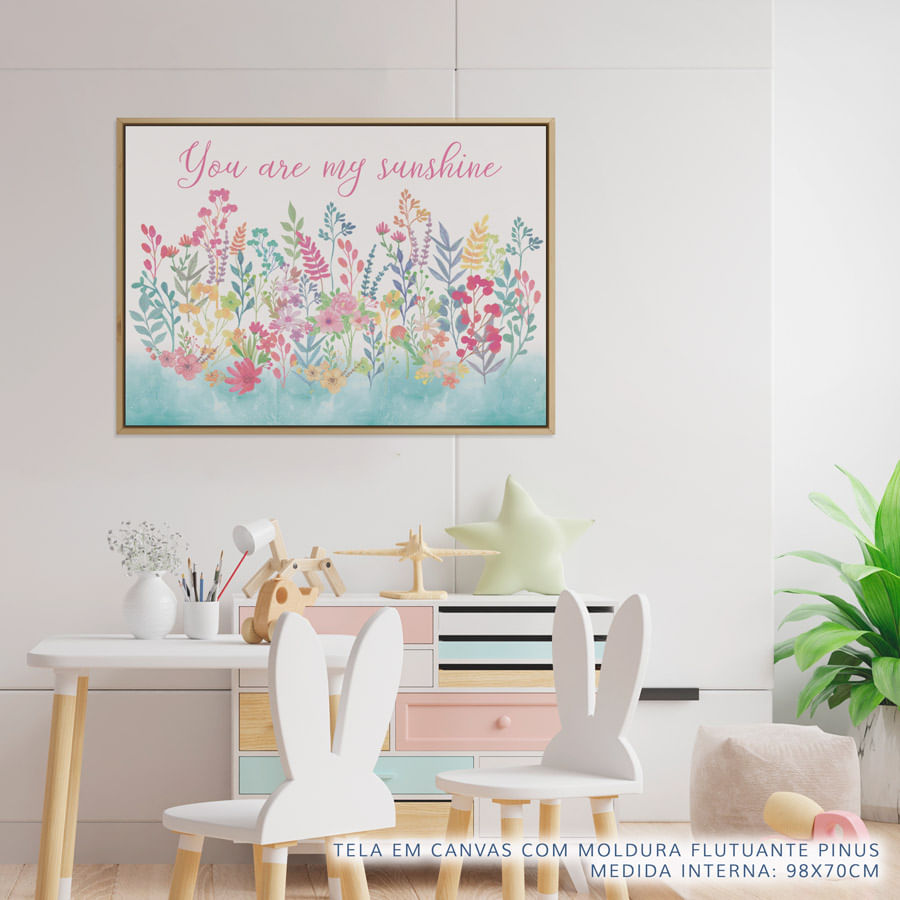 Quadro Infantil Tropical You Are My Sunshine Tifany