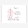 Quadro Infantil Paris Eiffel Rosa Horizontal