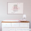 Quadro Infantil Paris Rosa Horizontal