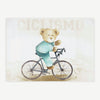 Quadro Infantil Urso Bicicleta Malva