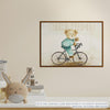Quadro Infantil Urso Bicicleta Malva