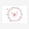 Quadro Infantil Jardim Guirlanda com Borboletas Rosa