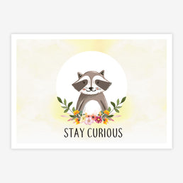 Quadro Infantil Esquilo Stay Curious Amarelo