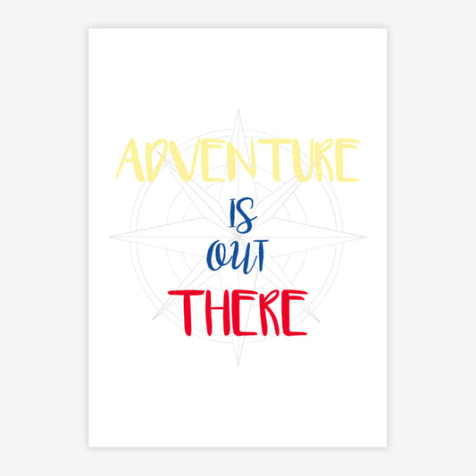 Quadro Infantil Adventure Is Out There Vermelho