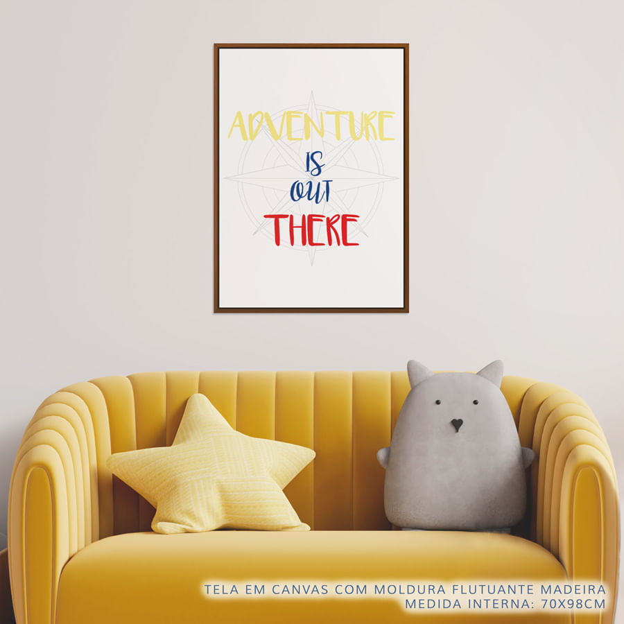 Quadro Infantil Adventure Is Out There Vermelho