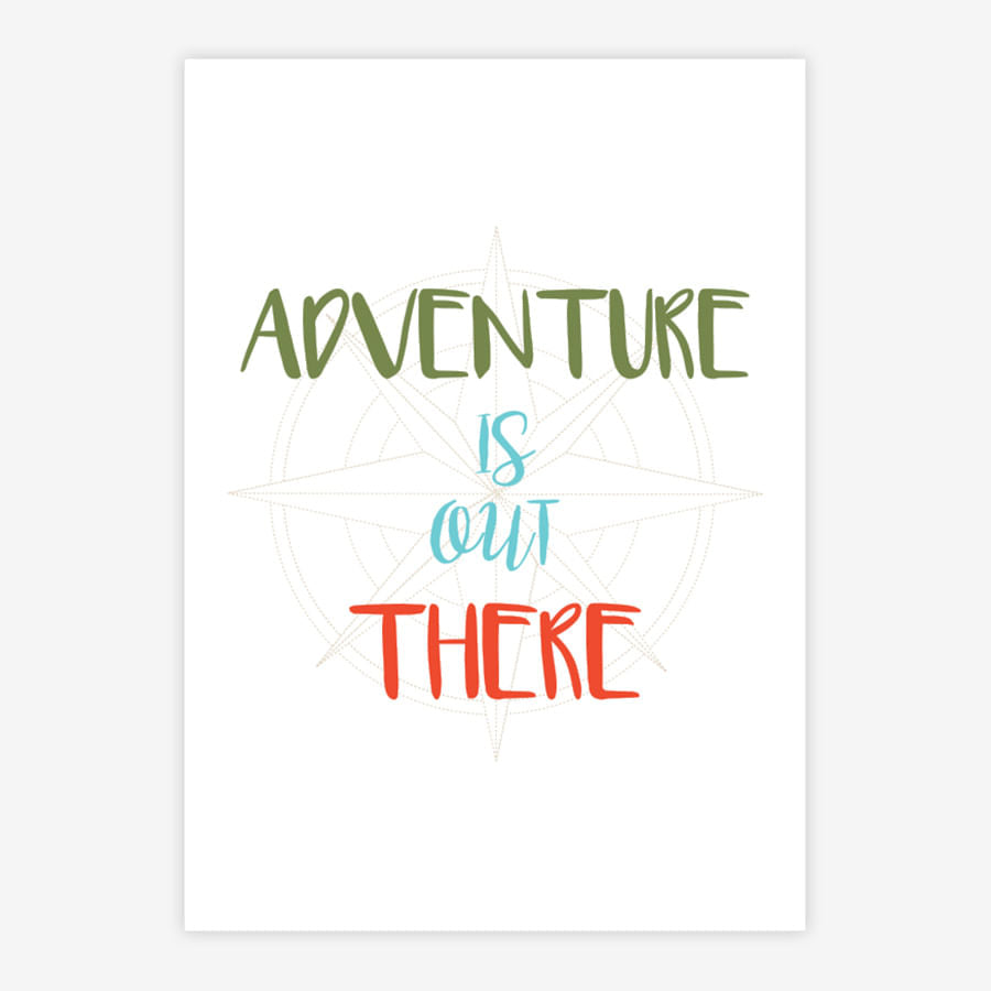 Quadro Infantil Adventure Is Out There Preto