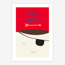 Quadro Infantil Menino Pirata Vermelho