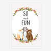 Quadro Infantil Animais So Much Fun Cru