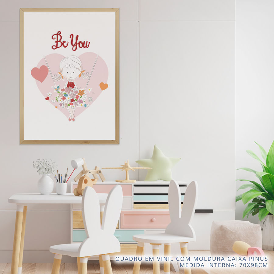 Quadro Infantil Lolla Be You Vermelho