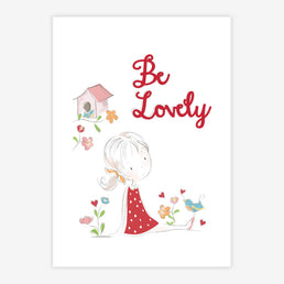 Quadro Infantil Lolla Be Lovely Vermelho