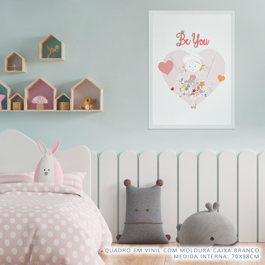 Quadro Infantil Lolla Be You Rosa