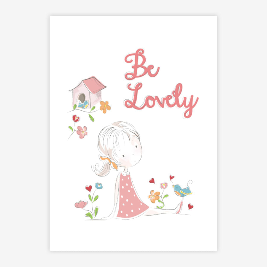 Quadro Infantil Lolla Be Lovely Rosa