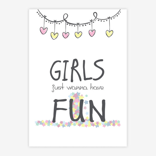 Quadro Infantil Balde Girls Have Fun Rosa