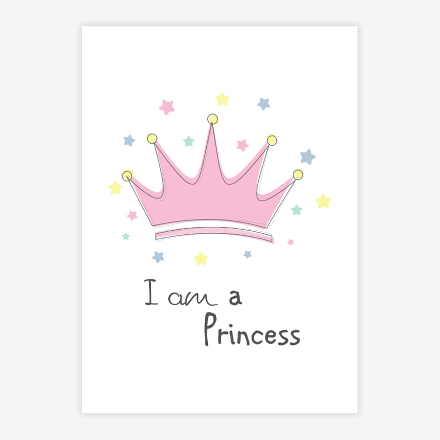 Quadro Infantil Coroa Princess Rosa