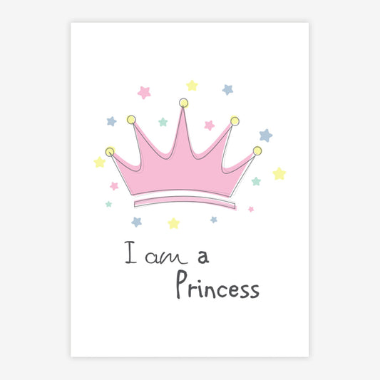 Quadro Infantil Coroa Princess Rosa