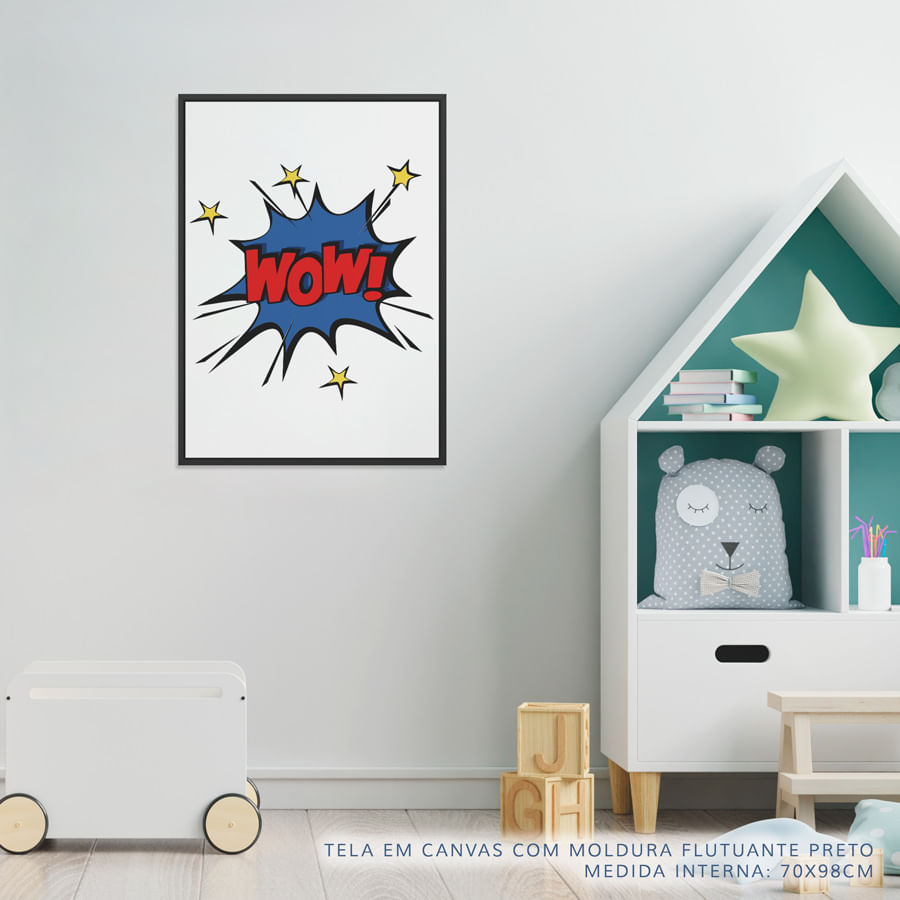 Quadro Infantil Heróis WOW Vermelho