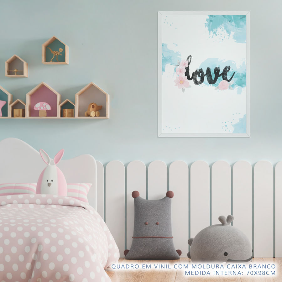 Quadro Infantil Aquarela Love Tifany Vertical