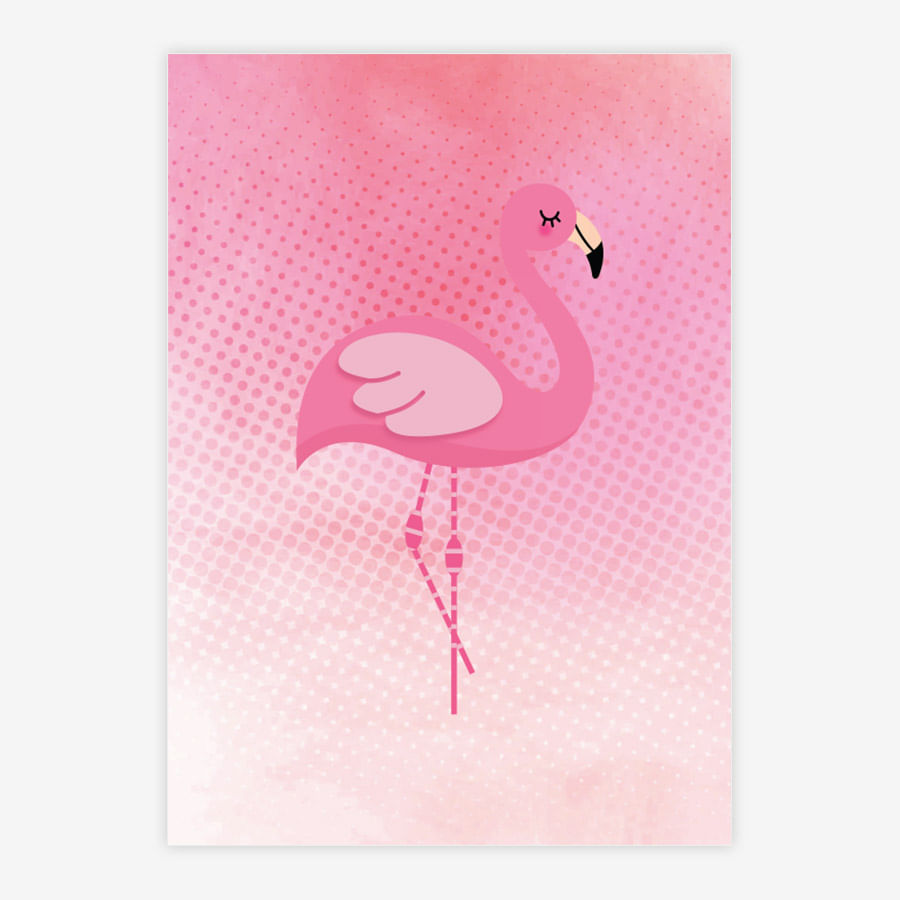 Quadro Infantil Good Tropical Flamingo Rosa