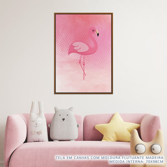 Quadro Infantil Good Tropical Flamingo Rosa