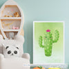 Quadro Infantil Tropical Cactos Verde