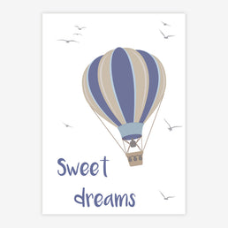 Quadro Infantil Balão Sweet Dreams Azul