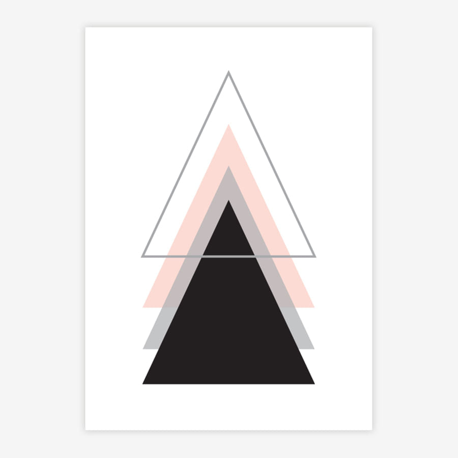 Quadro Infantil Triângulo Sobreposto Rose