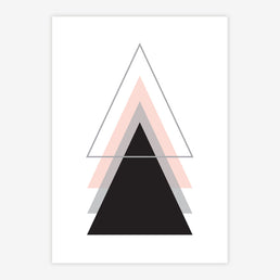 Quadro Infantil Triângulo Sobreposto Rose