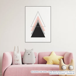 Quadro Infantil Triângulo Sobreposto Rose