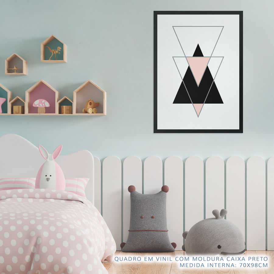 Quadro Infantil Triângulo Rose
