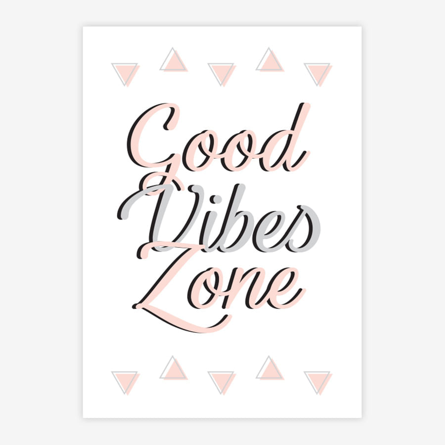 Quadro Infantil Good Vibes Rose