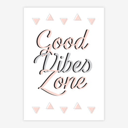 Quadro Infantil Good Vibes Rose