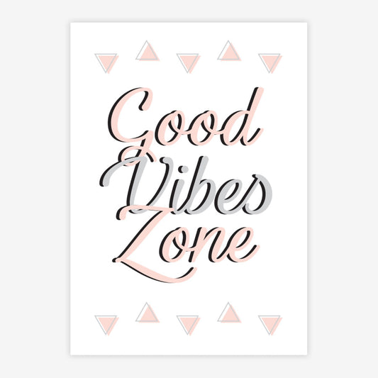 Quadro Infantil Good Vibes Rose