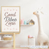 Quadro Infantil Good Vibes Rose