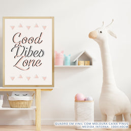 Quadro Infantil Good Vibes Rose